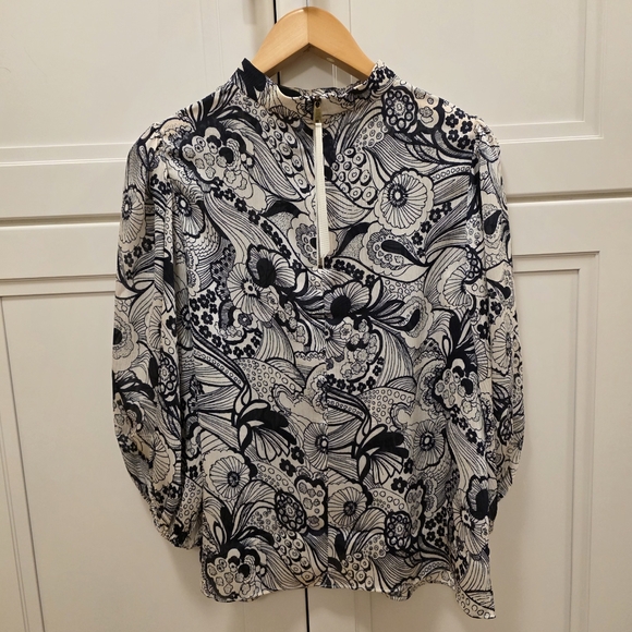 Ted Baker Johsiie Stand Collar Balloon Sleeve Top - Picture 8 of 15